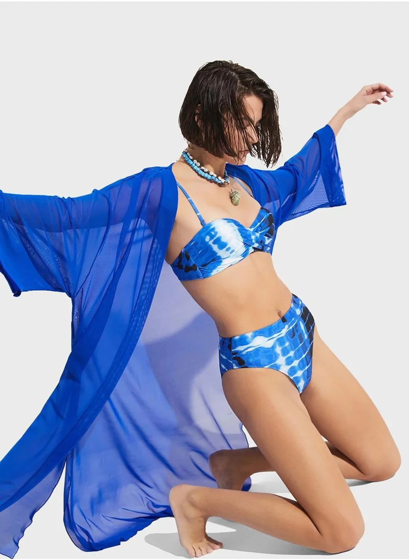 JUNE Mesh Longline Kimono
