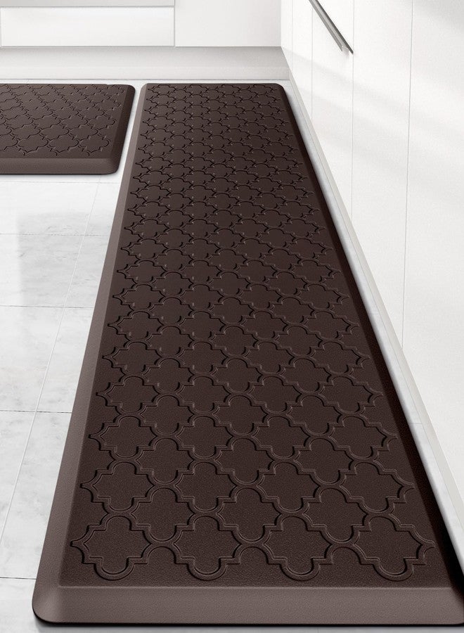 SoftDuo Kitchen Mat [2 PCS] Cushioned Anti-Fatigue Floor Mat Water Resistant Non-Skid Kitchen Mats and Rugs Ergonomic Comfort Foam Kitchen Rugs Standing Mat for Floor Office Sink (Chocolate,20"x30"+20"x60") - Image 1