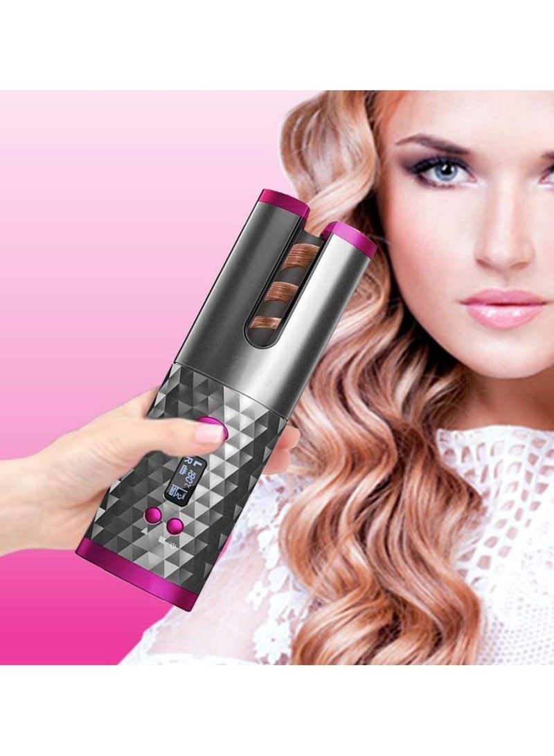 Automatic Curling Iron, Cordless Auto Hair Curler, Ceramic Rotating Hair Curler with 6 Temps & Timers, Portable Rechargeable Curling Wand, Auto Shut-Off, Fast Heating Iron for Styling - Image 3