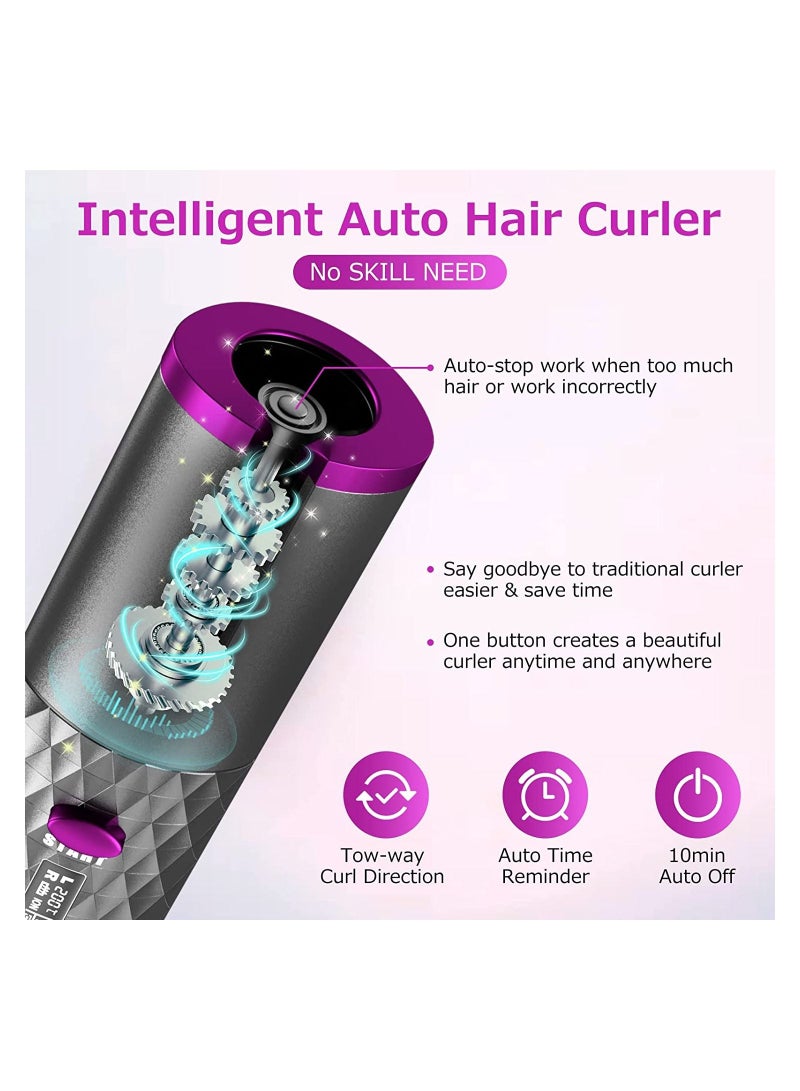 Automatic Curling Iron, Cordless Auto Hair Curler, Ceramic Rotating Hair Curler with 6 Temps & Timers, Portable Rechargeable Curling Wand, Auto Shut-Off, Fast Heating Iron for Styling - Image 5