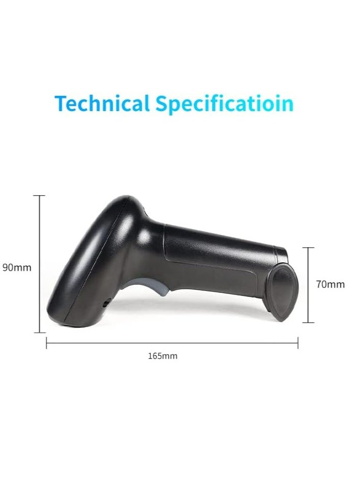 Generic - Handheld Barcode Scanner 1D/2D/QR Code Scanner 2.4G Wireless & USB Wired Bar Code Reader Scanner Compatible with Linux,Android,Mac,Windows, Scanner for Supermarket Retail Library Logistics Warehouse - Image 1