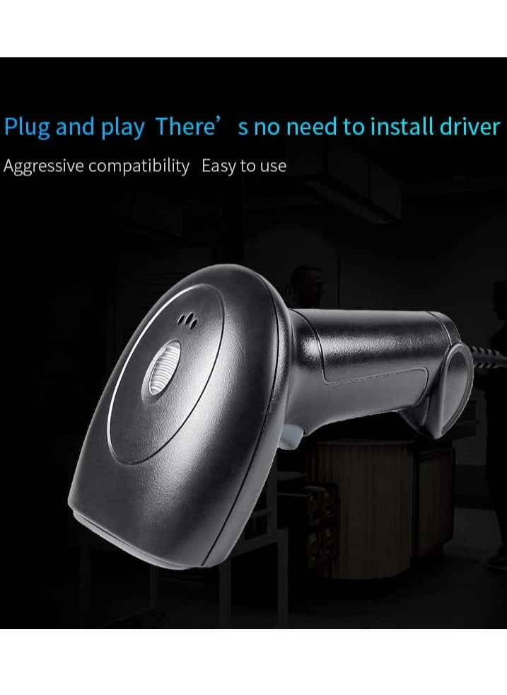 Generic - Handheld Barcode Scanner 1D/2D/QR Code Scanner 2.4G Wireless & USB Wired Bar Code Reader Scanner Compatible with Linux,Android,Mac,Windows, Scanner for Supermarket Retail Library Logistics Warehouse - Image 1