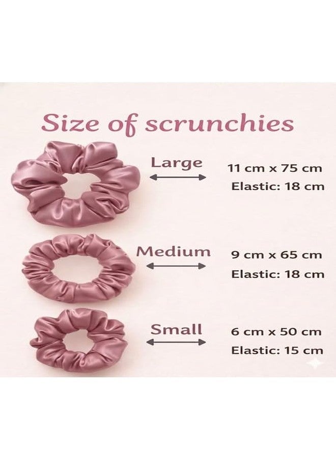 Satin Silk Hair Scrunchies | Elastic Rubber Band | Gentle, Non-Slip Hair Accessories for Women (3, Same as Image) Size Large - Image 5