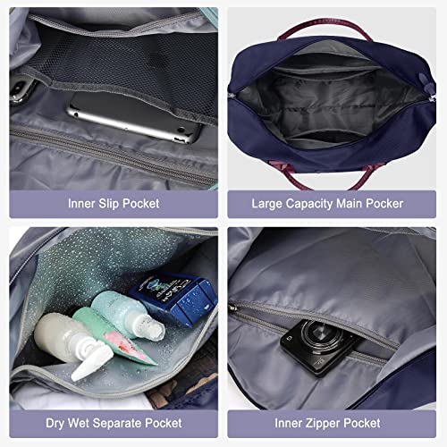 HYC00 Travel Duffel Bag,Sports Tote Gym Bag,Shoulder Weekender Overnight Bag for Women - Image 5