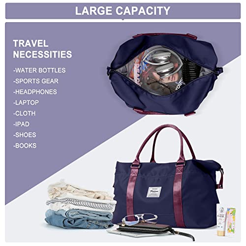 HYC00 Travel Duffel Bag,Sports Tote Gym Bag,Shoulder Weekender Overnight Bag for Women - Image 4