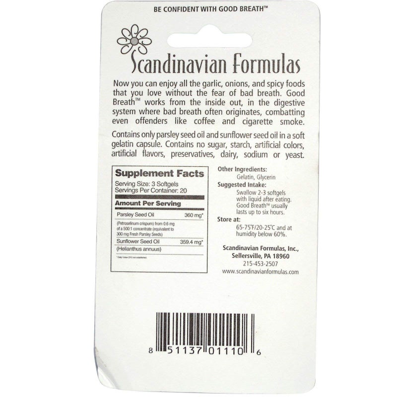 Scandinavian Formulas Good Breath 60 Softgels - Image 1