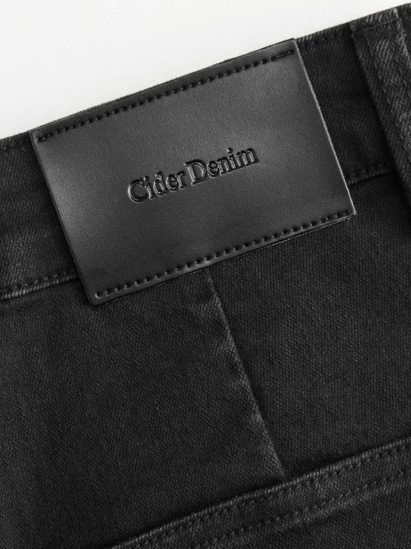 CIDER Womens Wide Leg Jeans High Waisted Stretchy Denim Flared Pants with Pockets: Black, M - Image 3