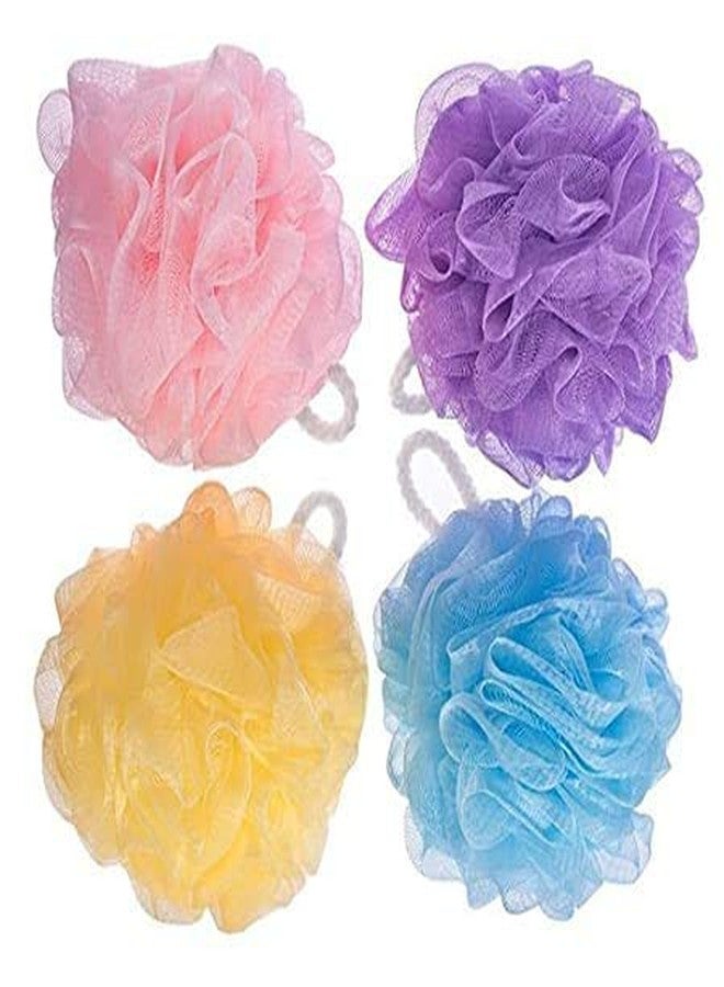 Prime hub Bath Shower Cleansing Soft Round Loofah Sponge Bath Scrubber Loofah For Men And Women, Multi Color, Pack Of 3 - Image 2
