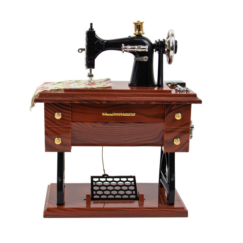 AUEAR Vintage Mini Music Box Sewing Machine Figurine Birthday Gift Table Decor