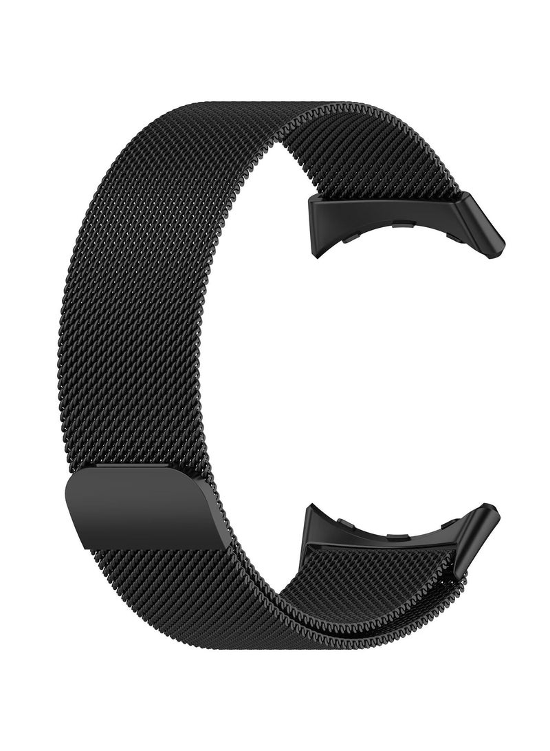 Strap Compatible with Google Pixel Watch 3 45mm Braided Stainless Steel Bracelet Watch Replacement Straps Compatible with Google Pixel Watch 3 45mm (Black) - Image 2