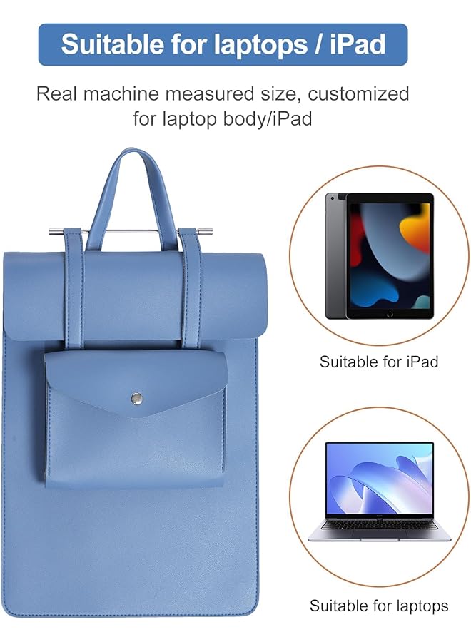 erorex 13-14 Inch Tablet Sleeve Bag Case Notebook Carrying Case Fits Macbook Pro M2 14 Inch 13 Inch M2 M1 Pro Air 13.6 Inch M2 2022 Surface Pro 9 8 13 Inch Gray Blue  - Image 3