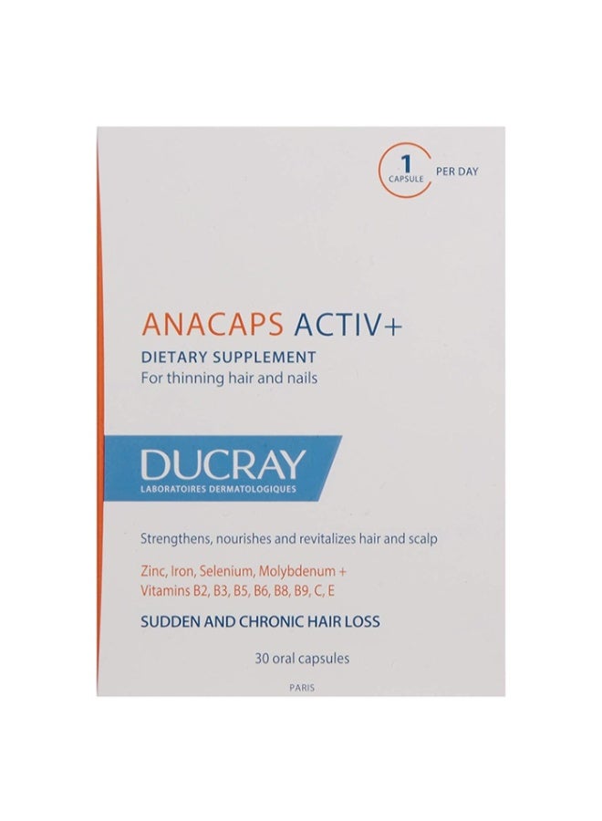 DUCRAY Anacaps Activ+ Food Supplement for Chronic Hair Loss - Image 1