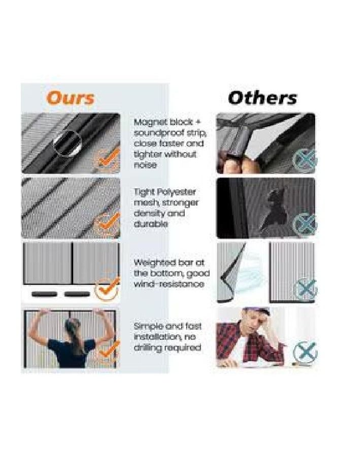 Generic - Magnetic Closure Heavy Duty Mesh Screen Doors With Magnets Multicolor 100x210cm - Image 1