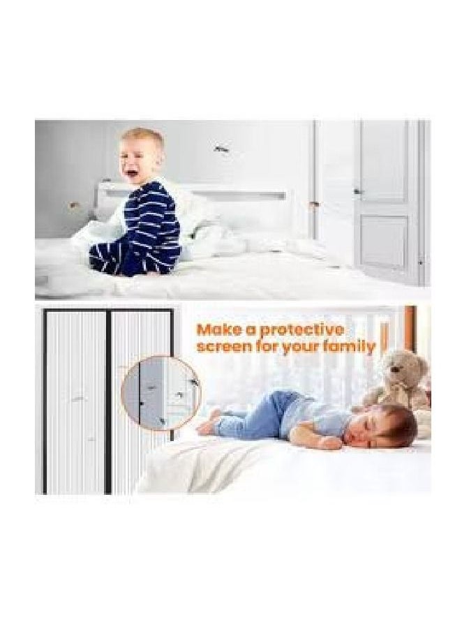 Generic - Magnetic Closure Heavy Duty Mesh Screen Doors With Magnets Multicolor 100x210cm - Image 1