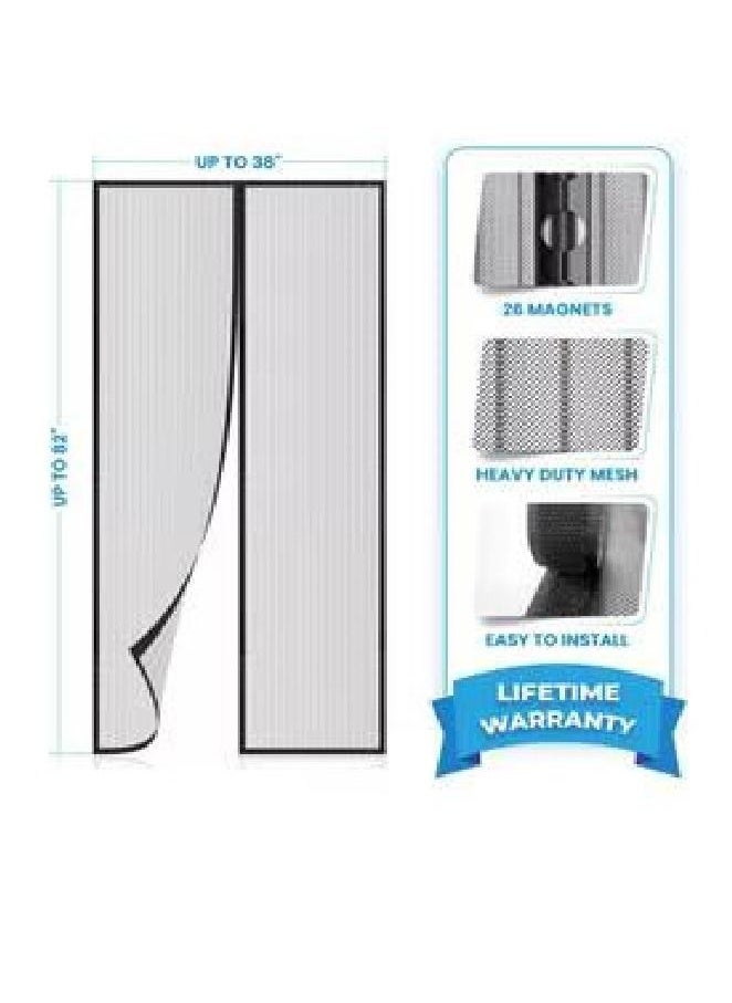 Generic - Magnetic Closure Heavy Duty Mesh Screen Doors With Magnets Multicolor 100x210cm - Image 1