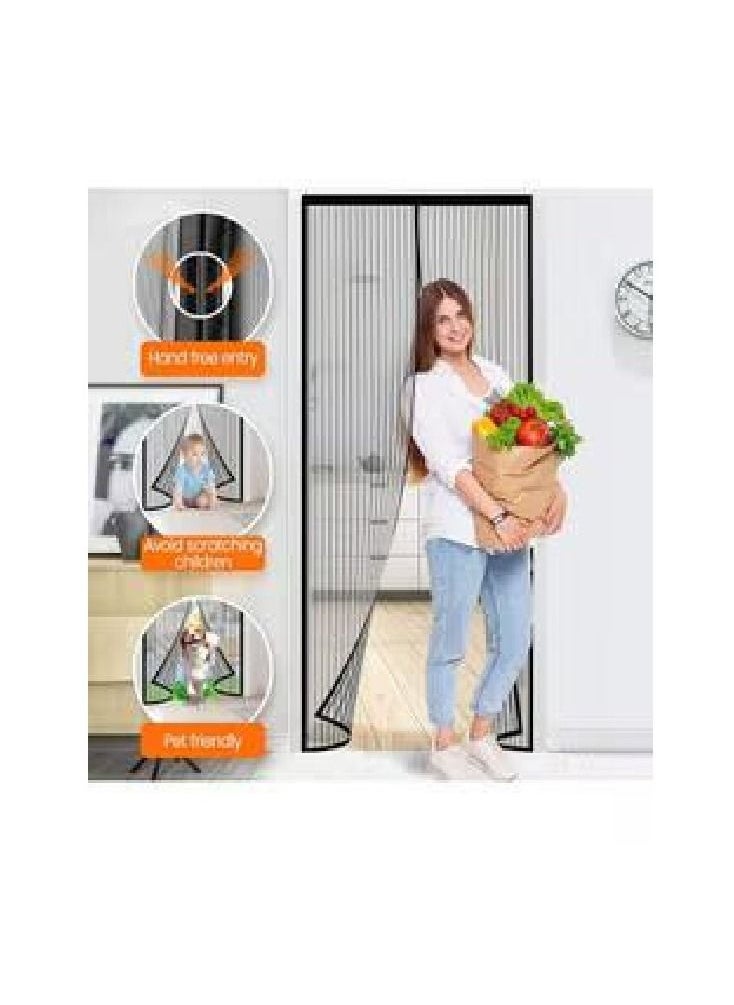 Generic - Magnetic Closure Heavy Duty Mesh Screen Doors With Magnets Multicolor 100x210cm - Image 1