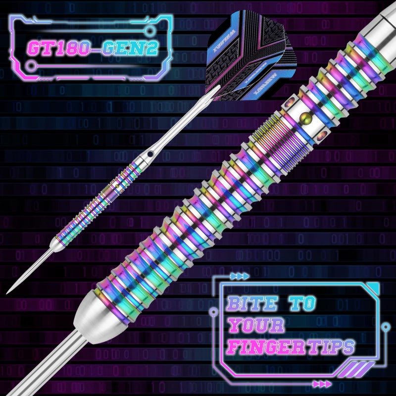 WIN.MAX Darts Metal Tip Set - 90% Tungsten Steel Tip Darts Set Professional 20/22/23/24/26/28 Grams Pro Dart Set with Extra 3 Flights - Image 2