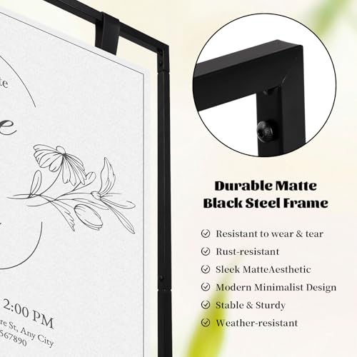BlyeMichdi Large Wedding Welcome Sign Stand, Heavy Duty Easel Stand for Sign, Adjustable Welcome to Our Wedding Sign Stand with Leather Sign Hanging Straps, Wedding Seating Chart Stand, Easel for Display - Image 4
