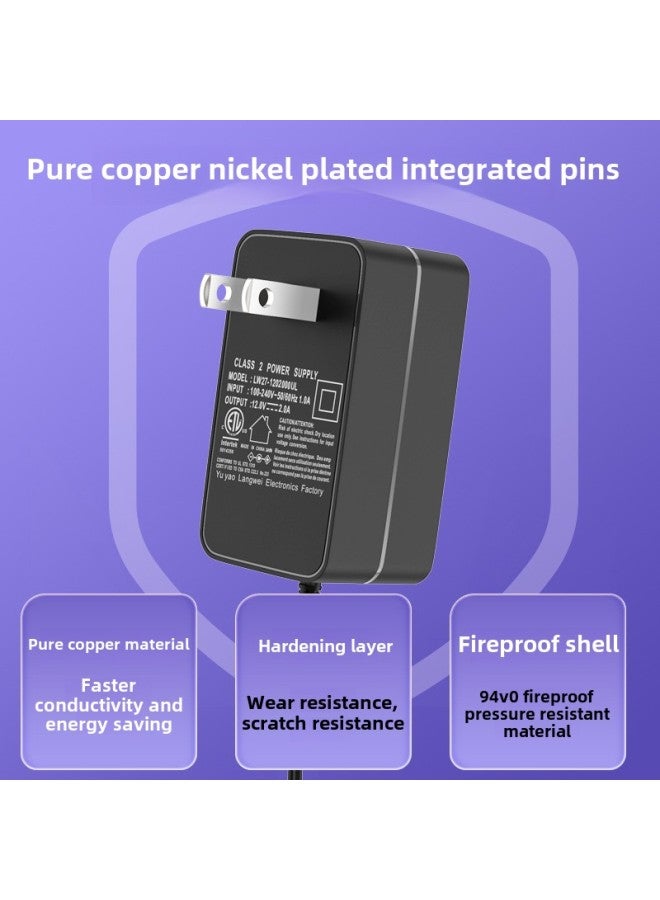 Loquat 12v2a Power Etl Certified Massage Chair US Gauge Certified Audio Desk Lamp Charger 24v1a Power Adapter-Color:White-Specifications:12v2a Standard Power Adapter - Image 3