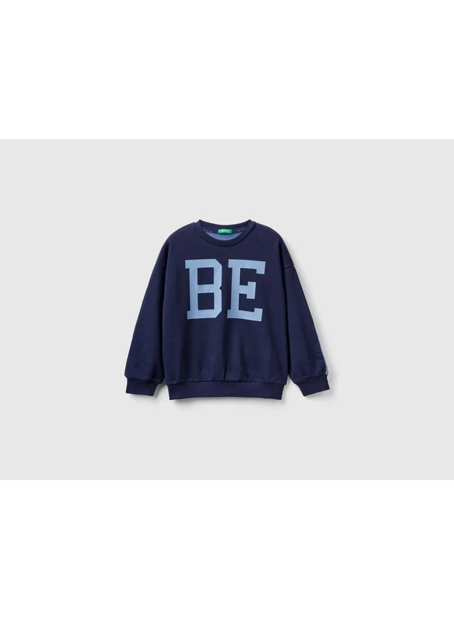 UNITED COLORS OF BENETTON Color Block Sweatshirt With Print
