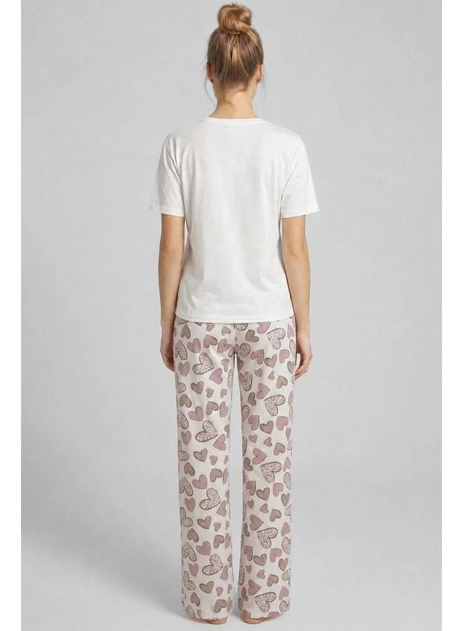 Aytuğ Women's Cotton Pajama Set White.