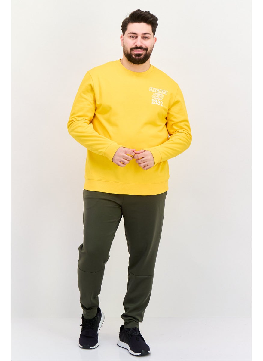 SKECHERS Men Sportswear Fit Long Sleeve Outdoor Sweatshirts, Golden Yellow  - Image 4
