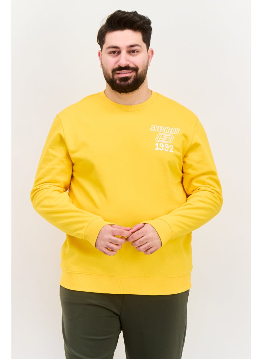 SKECHERS Men Sportswear Fit Long Sleeve Outdoor Sweatshirts, Golden Yellow  - Image 1
