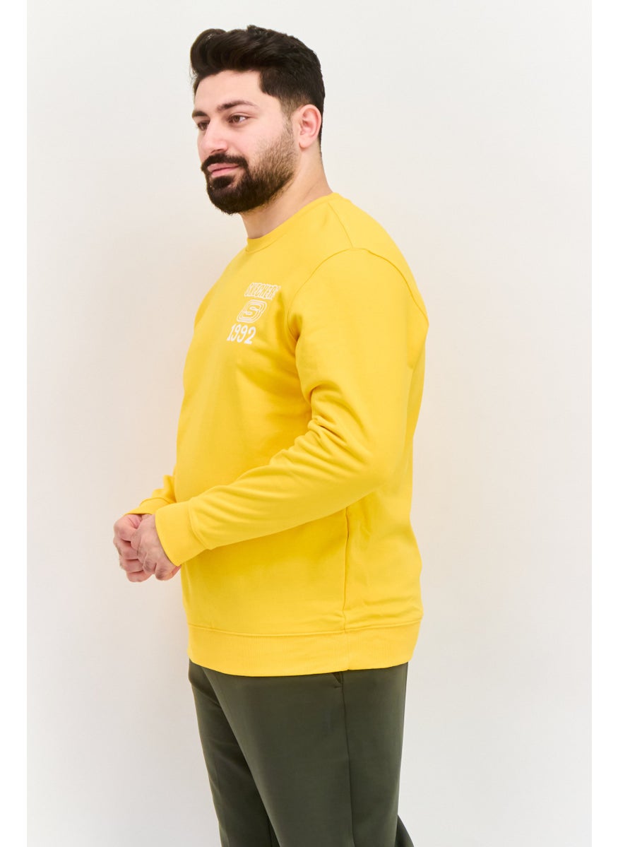 SKECHERS Men Sportswear Fit Long Sleeve Outdoor Sweatshirts, Golden Yellow  - Image 2