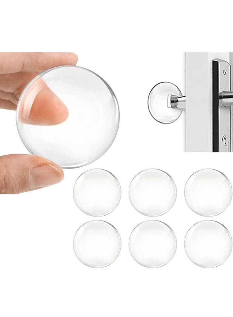 VIUAUAX أقوى طقم سدادة مقبض باب حائط 2 بوصة. 6 قطع من مقبض مطاطي شفاف، وسادة واقي حائط مستديرة. واقي الباب الواقي للحائط كاتم للصوت. لاصق ذاتي - Image 1
