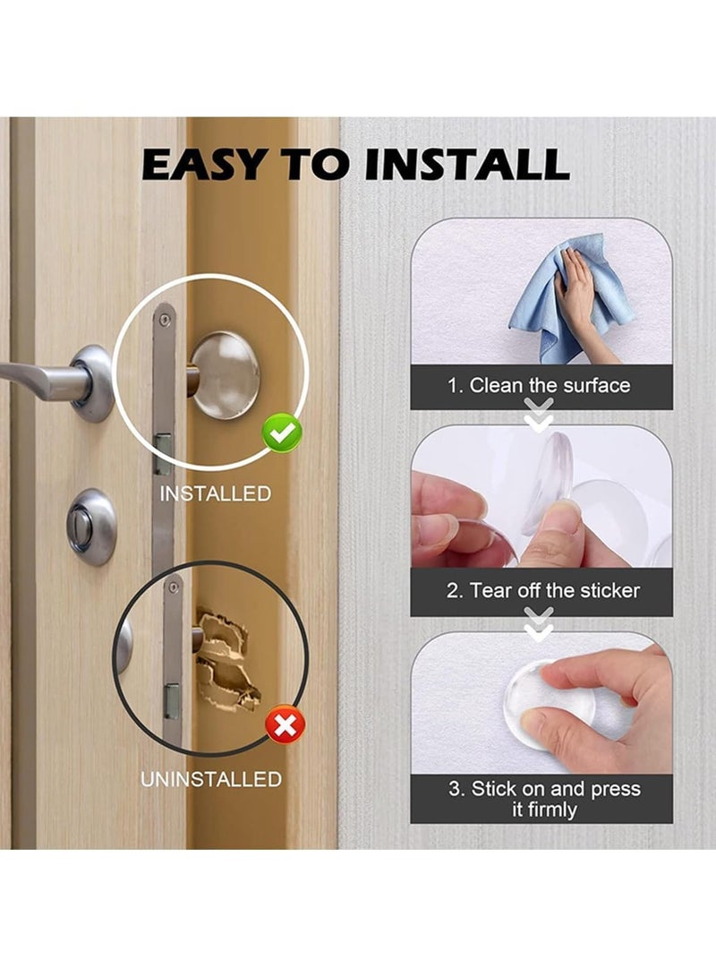 VIUAUAX أقوى طقم سدادة مقبض باب حائط 2 بوصة. 6 قطع من مقبض مطاطي شفاف، وسادة واقي حائط مستديرة. واقي الباب الواقي للحائط كاتم للصوت. لاصق ذاتي - Image 2