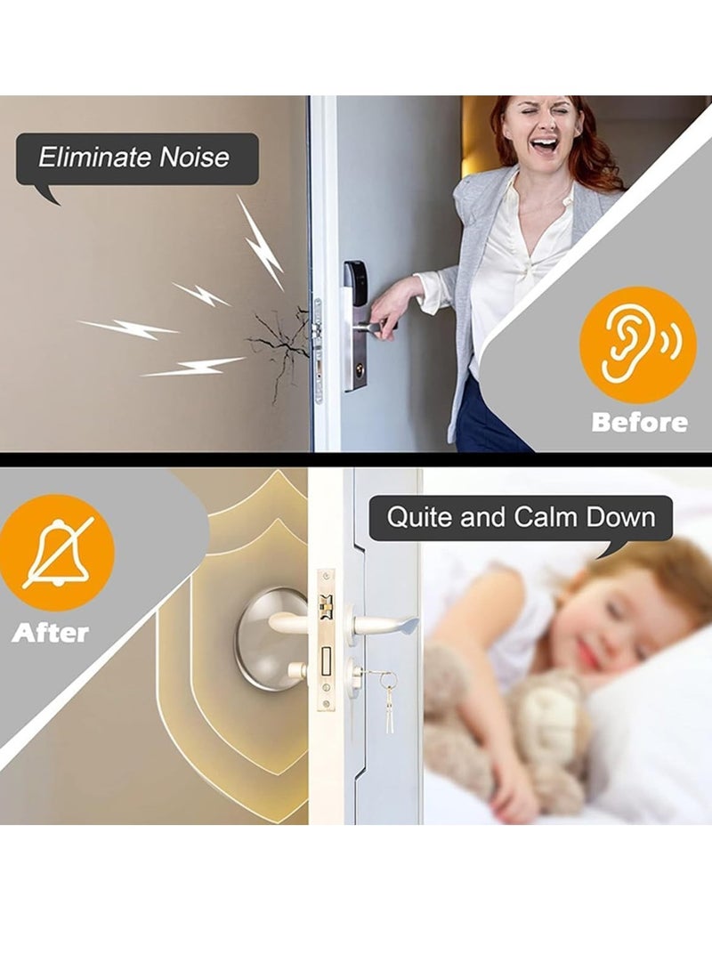 VIUAUAX أقوى طقم سدادة مقبض باب حائط 2 بوصة. 6 قطع من مقبض مطاطي شفاف، وسادة واقي حائط مستديرة. واقي الباب الواقي للحائط كاتم للصوت. لاصق ذاتي - Image 3