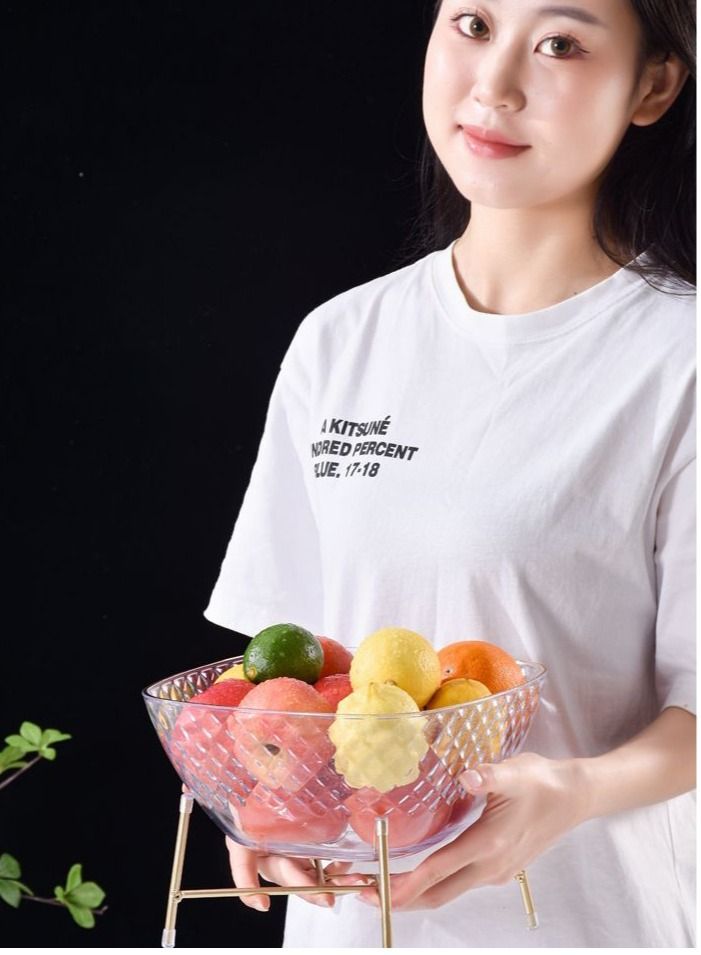 DARIYAH Luxury Candy Dried Nuts Melon Seeds Snack Bowl Plate Iron High-Footed Fruit basket With Stand - Image 2