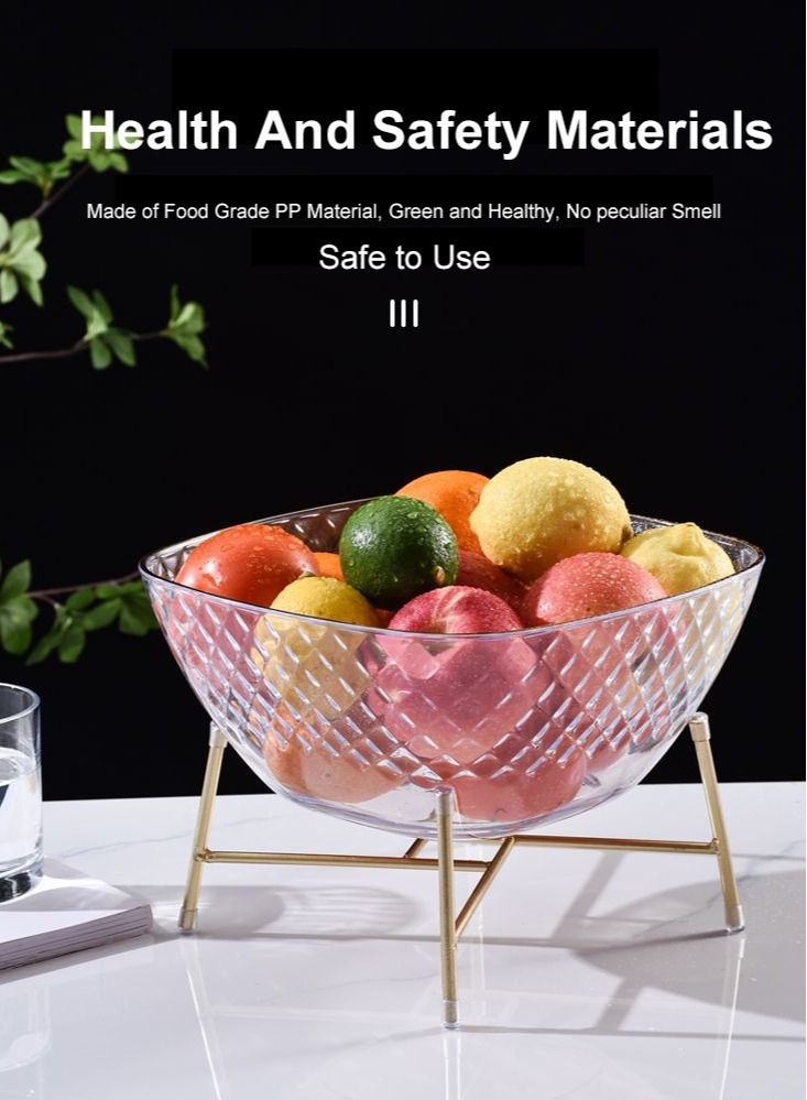 DARIYAH Luxury Candy Dried Nuts Melon Seeds Snack Bowl Plate Iron High-Footed Fruit basket With Stand - Image 4