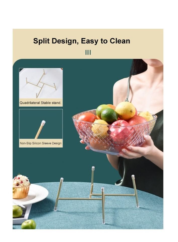 DARIYAH Luxury Candy Dried Nuts Melon Seeds Snack Bowl Plate Iron High-Footed Fruit basket With Stand - Image 3