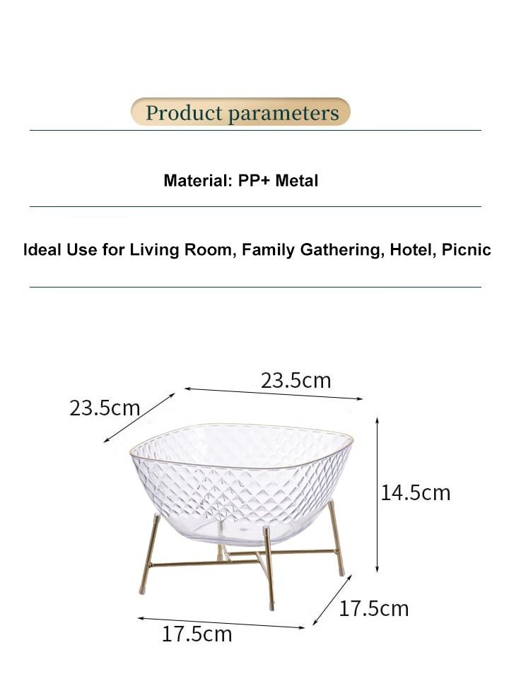 DARIYAH Luxury Candy Dried Nuts Melon Seeds Snack Bowl Plate Iron High-Footed Fruit basket With Stand - Image 5