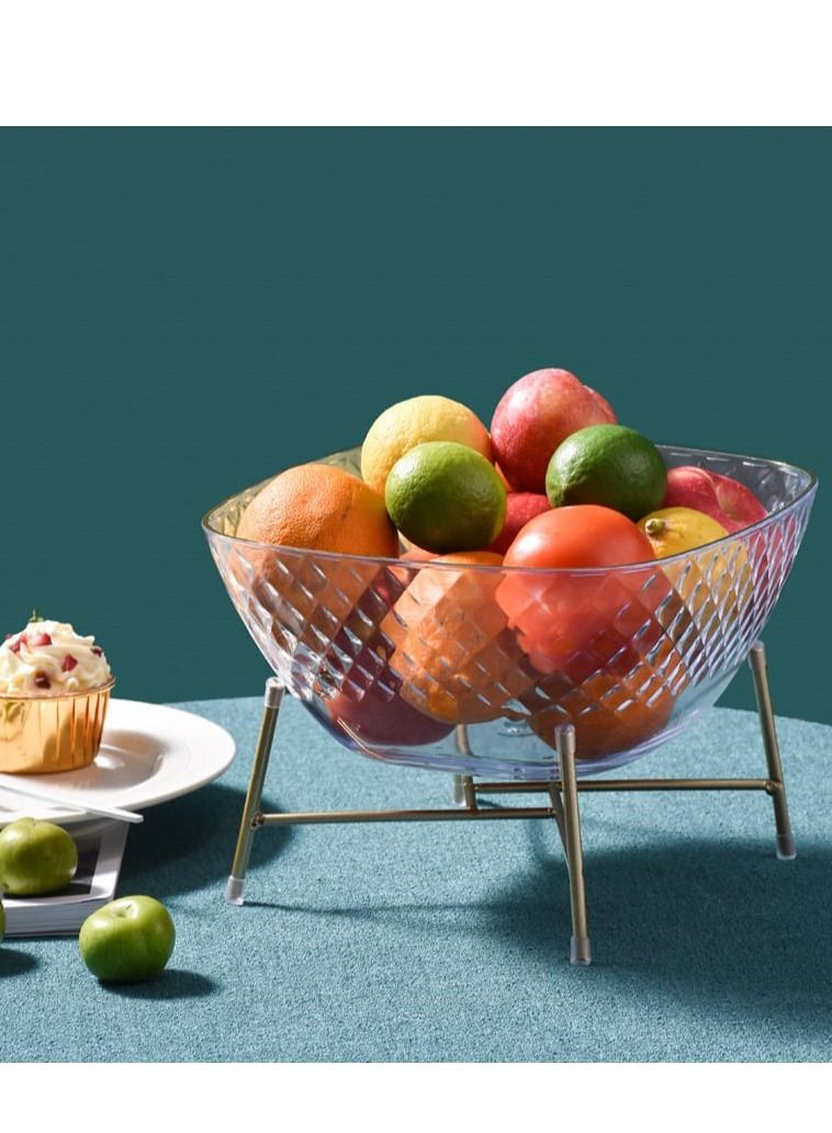 DARIYAH Luxury Candy Dried Nuts Melon Seeds Snack Bowl Plate Iron High-Footed Fruit basket With Stand - Image 1