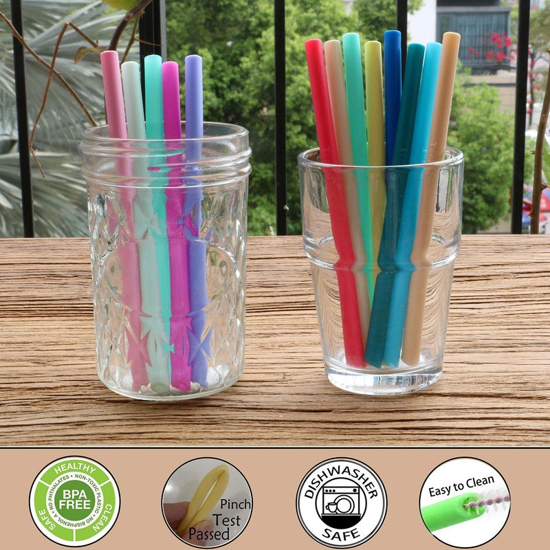Tegion Mini Short Pinch Test Passed 5.5" Replacement Reusable Toddlers& Kids&Baby Silicone Small Straws for The First Years Take & Toss Spill Proof Straw Cup-Safe Fun for Baby Teething Chewing - Image 5