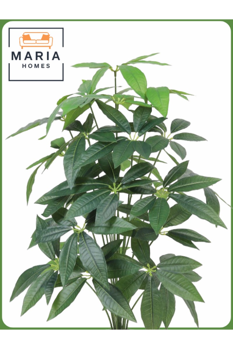 ماريا شجرة مانجو اصطناعية بأوراق 100 سم – 24 فرعًا في وعاء بلاستيكي رمادي - Image 2