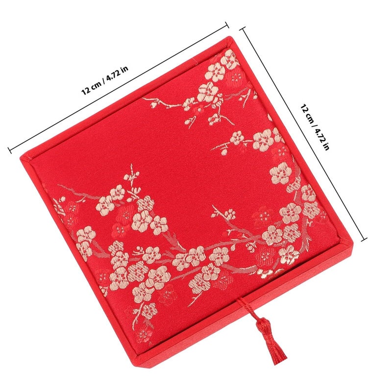 Vintage Red Satin Jewelry Box Travel Organizer Case - Image 3