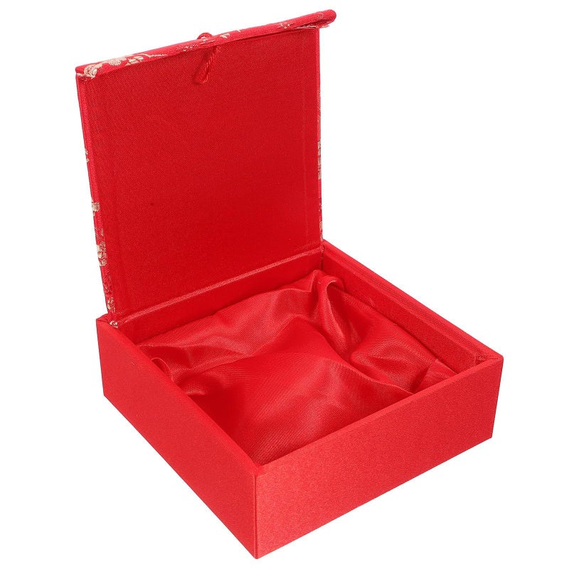 Vintage Red Satin Jewelry Box Travel Organizer Case - Image 2