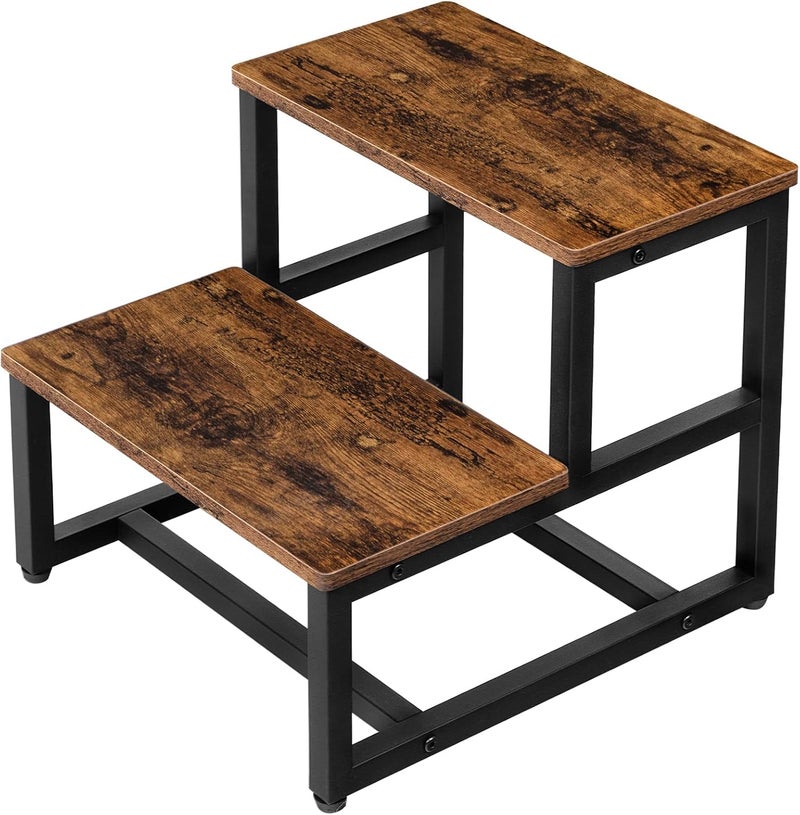 HOOBRO Step Stools for Kids, Kids Potty Training Wooden Stool, Bed Steps,Foot Stool, for Bathroom, Kitchen, Bedroom, Sturdy and Stable, Rustic Brown EBF12JD01 - Image 1