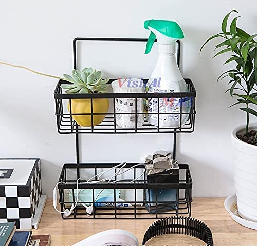 Vishal smart Mall 2Tier Wire Baskets for Storage Multipurpose Storage BasketShelf SpiceMasala Trolley Container OrganizerBasket for Boxes Black - Image 1