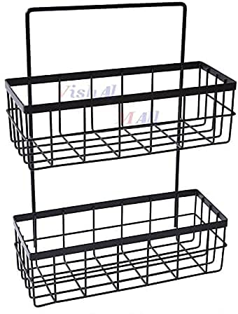Vishal smart Mall 2Tier Wire Baskets for Storage Multipurpose Storage BasketShelf SpiceMasala Trolley Container OrganizerBasket for Boxes Black - Image 4