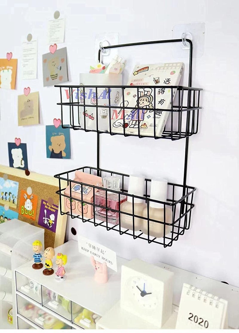 Vishal smart Mall 2Tier Wire Baskets for Storage Multipurpose Storage BasketShelf SpiceMasala Trolley Container OrganizerBasket for Boxes Black - Image 2