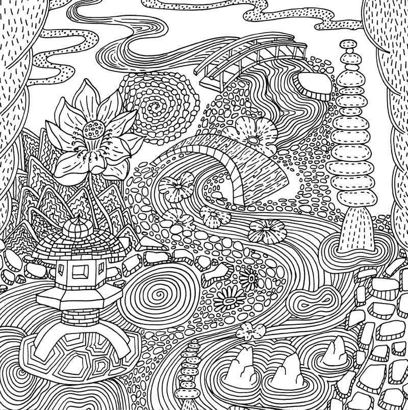 Peter Pauper Press Serenity Adult Coloring Book (31 stress-relieving designs) (Studio Series Artist's Coloring Book) - Image 2