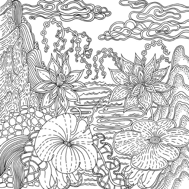 Peter Pauper Press Serenity Adult Coloring Book (31 stress-relieving designs) (Studio Series Artist's Coloring Book) - Image 3