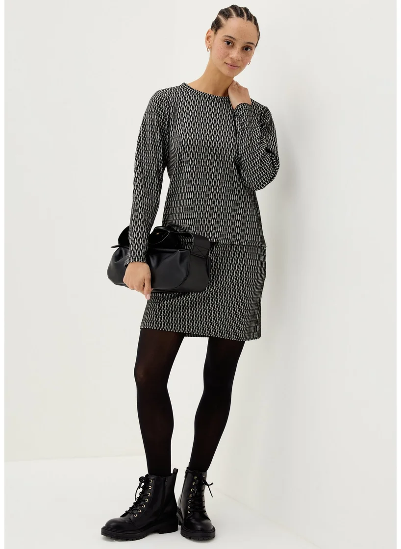 Matalan Black Jacquard Long Sleeve Top
