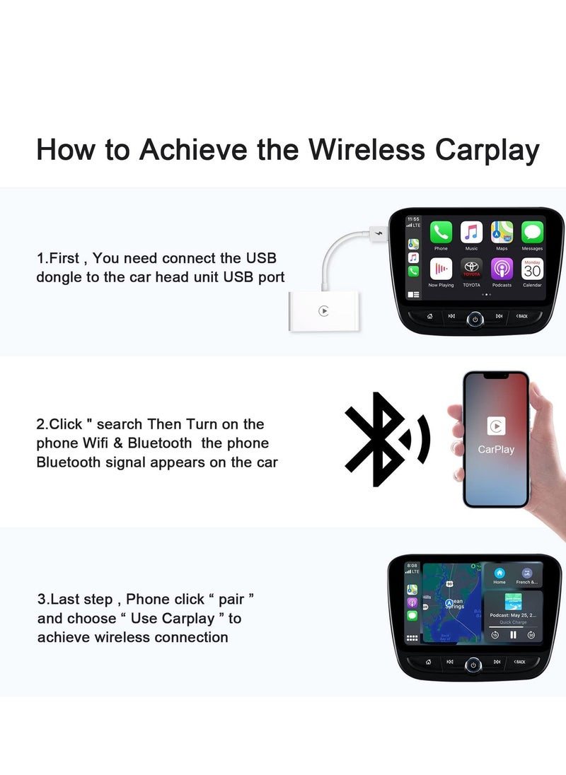 SYOSI - Wireless CarPlay Adapter for iPhone Carplay Dongle Converts Factory Cars Wired to Bluetooth 5Ghz WiFi Auto-Connect Online Update Support iOS 13+ - Image 1
