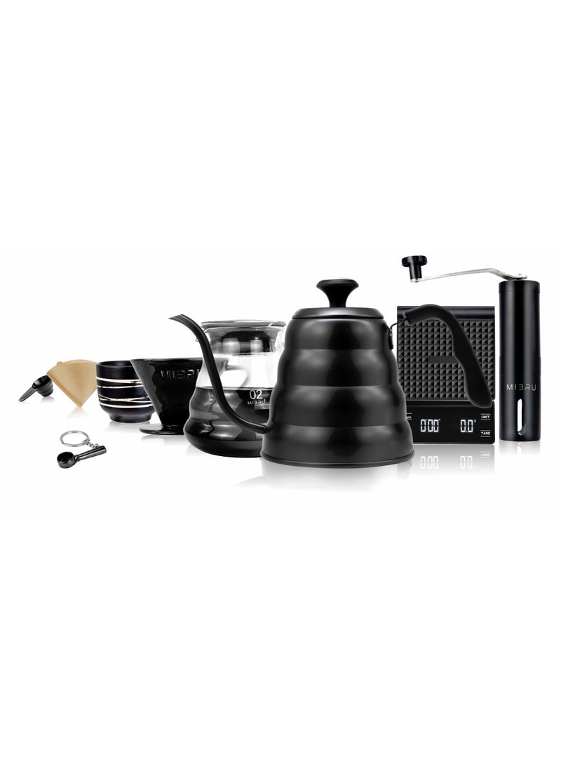 MIBRU - V60 Coffee Maker Drip Kit Set 9 Pieces Specialty Coffee Professional Tools Barista With Coffee Bean Gift - Image 1