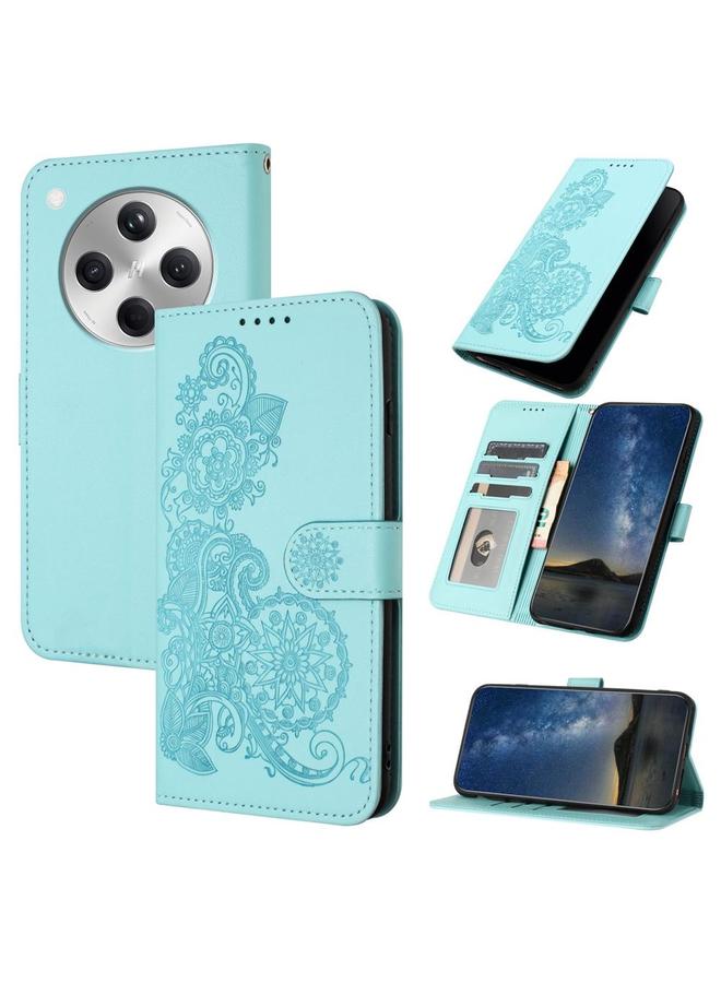 اس-توب جراب لهاتف OPPO Find X8، جراب هاتف جلدي قابل للطي منقوش بزهرة الداتورة - Image 1